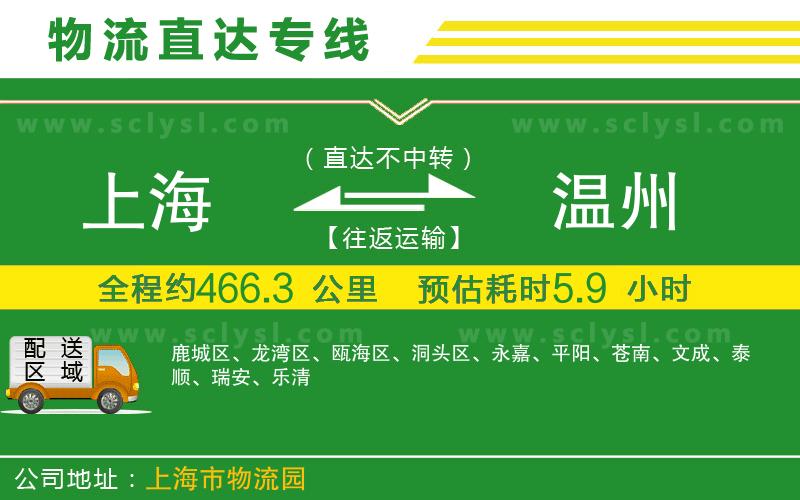 上海到溫州物流專線