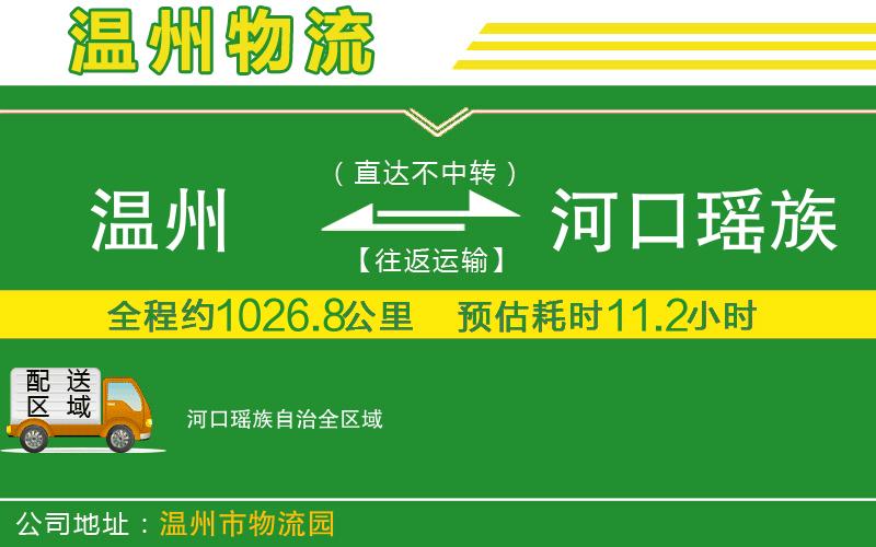 溫州到河口瑤族自治物流公司