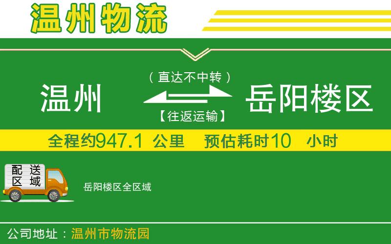 溫州到岳陽樓區(qū)貨運專線